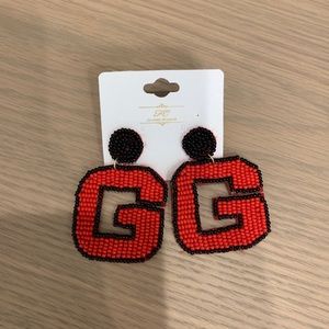 Bead seed UGA earrings
